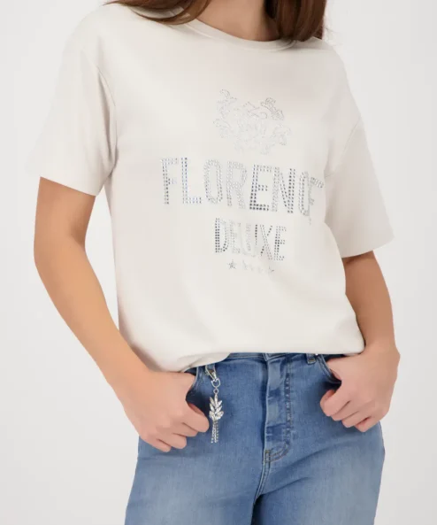 Monari bézs színű 'Florence Deluxe' mintás felső