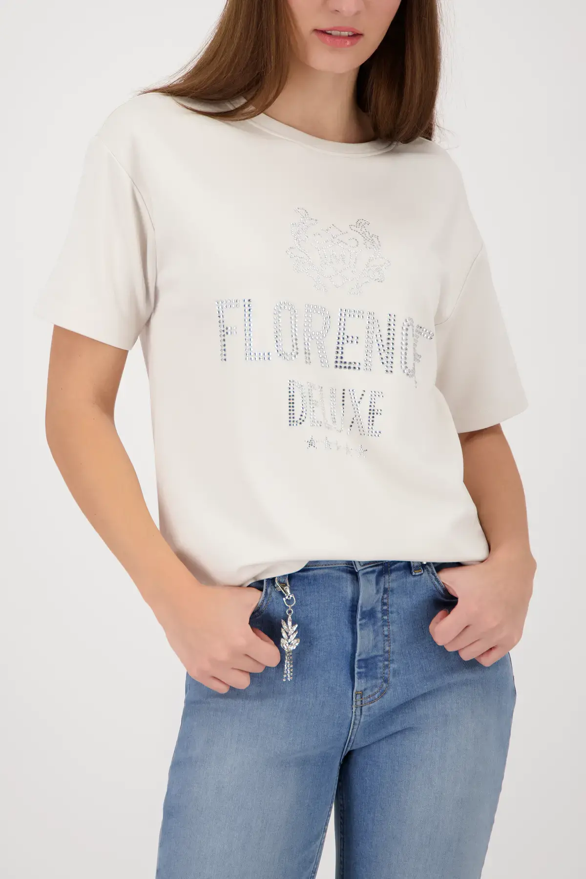 Monari bézs színű ‘Florence Deluxe’ mintás felső - bézs | MyBerill Boutique