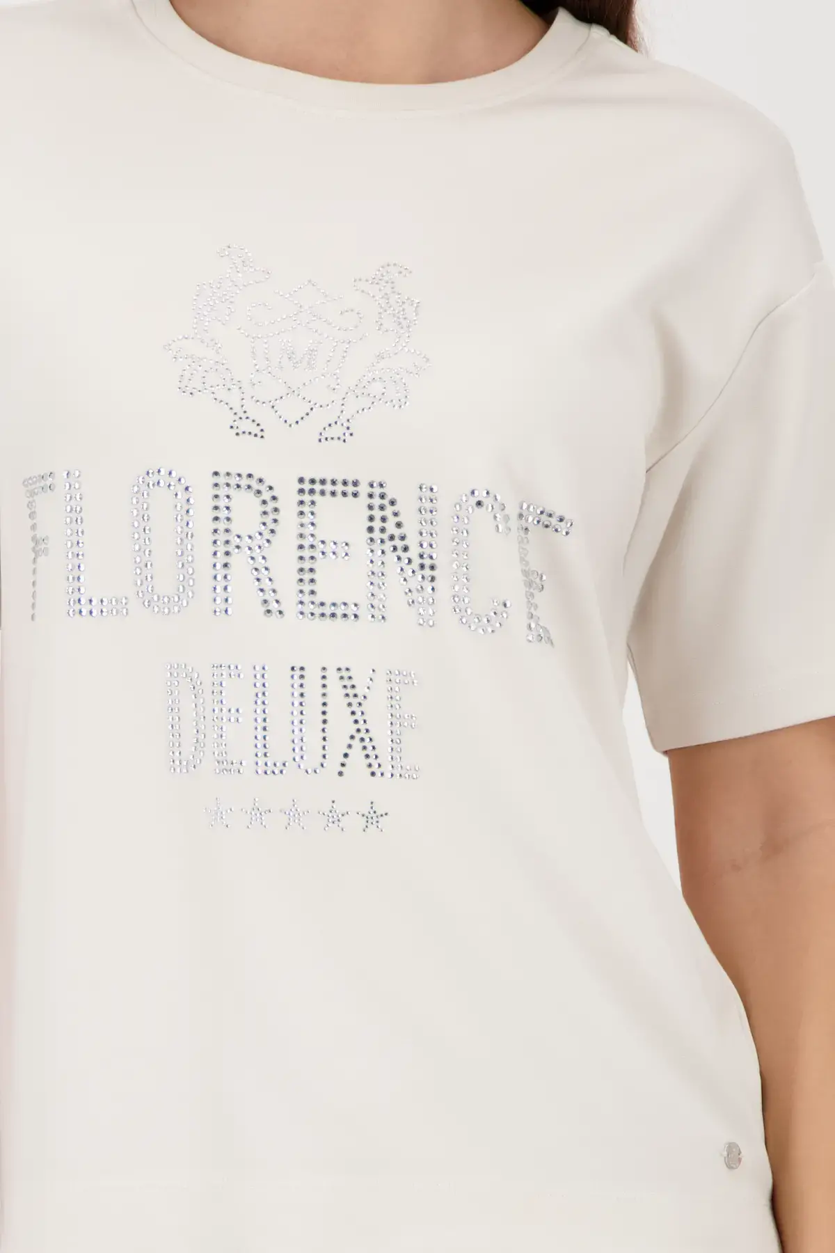 Monari bézs színű ‘Florence Deluxe’ mintás felső - bézs, 5. kép | MyBerill Boutique