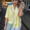 Navigazione sárga mintás tunika - fehér | MyBerill Boutique