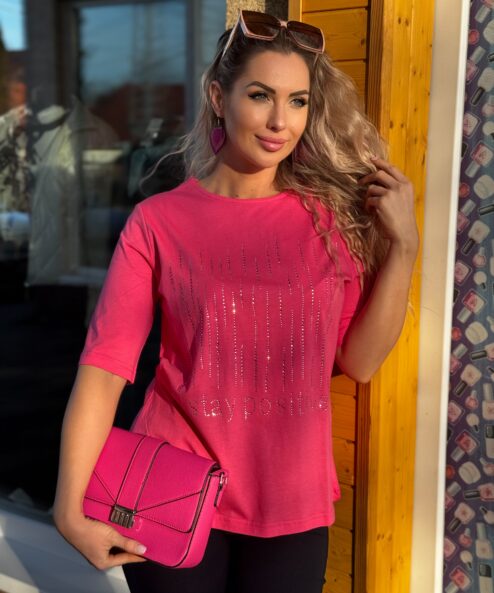 Navigazione pink strasszos felső