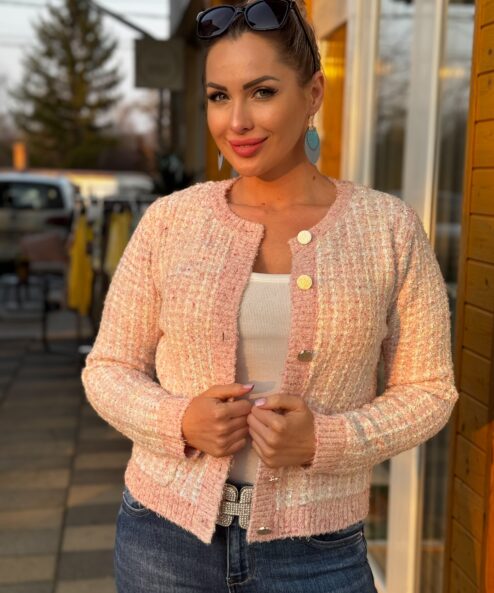 Bloomings gombos púder kardigán