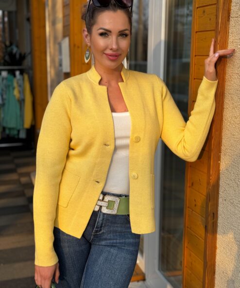 Bloomings álló galléros blézer sárga