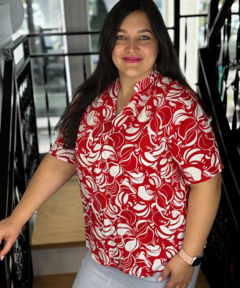 Navigazione piros mintás tunika