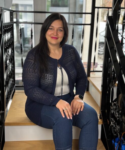 Navigazione sötétkék kötött könnyű kardigán