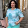 Navigazione mintás rövidujjú felső türkiz - Felső | MyBerill Boutique