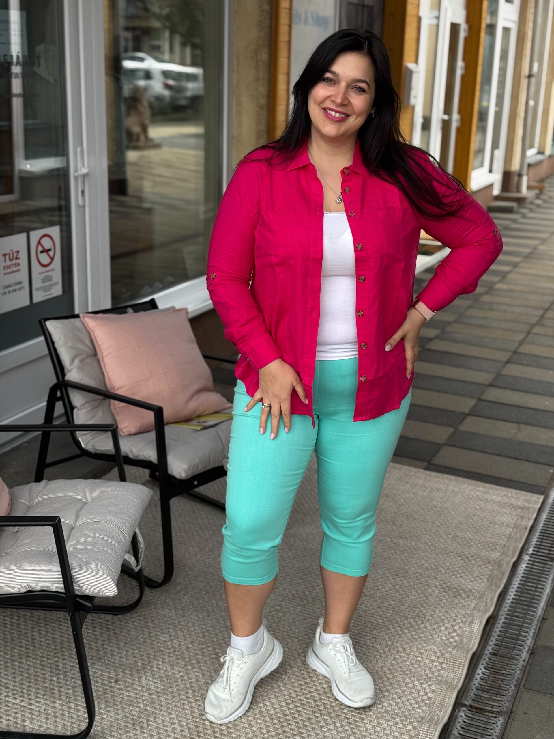 Navigazione farmer capri nadrág türkiz - Nadrág, 4. kép | MyBerill Boutique