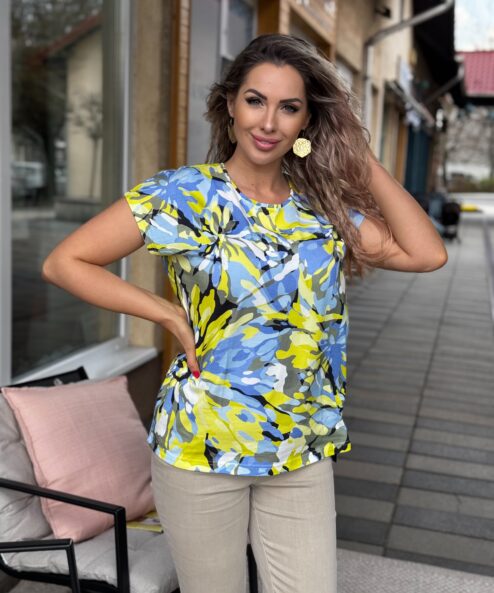 Navigazione kék-lime mintás felső