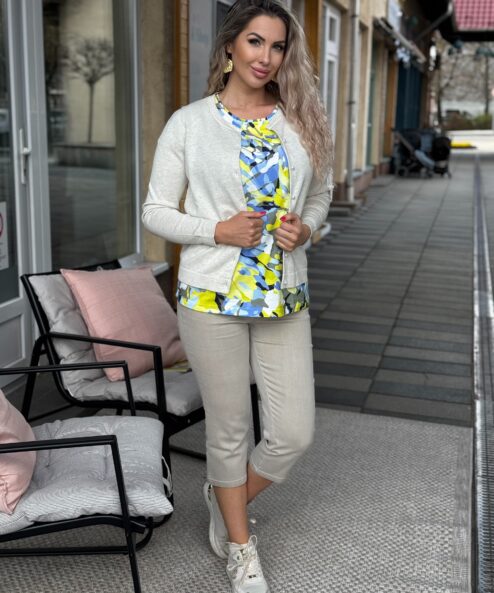 Alternative view of Bloomings gombos vékony kardigán homok