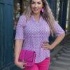 Navigazione pink mintás viszkóz tunika - fehér | MyBerill Boutique