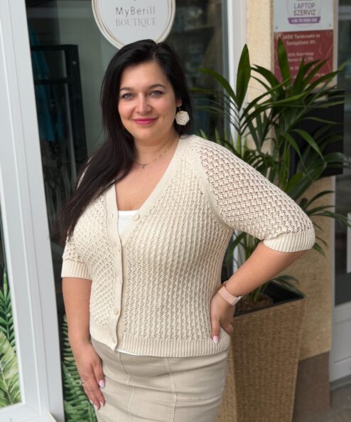 A Bloomings dekoratív azsúr kardigán homok alternatív nézete