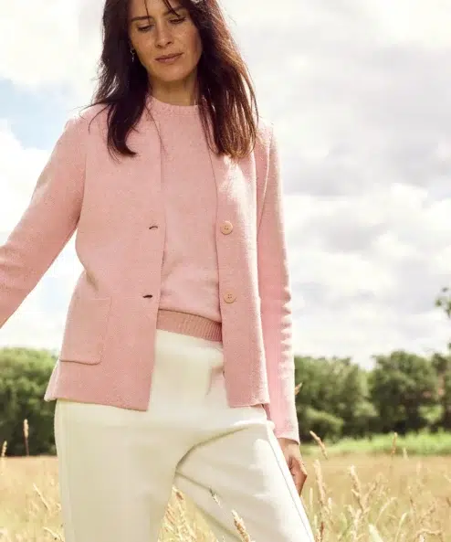 Bloomings álló galléros blézer púder rózsazín