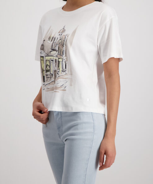 A Monari feliratos rövidujjú felső (bézs-sárga) alternatív nézete