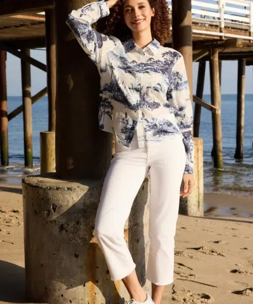 Monari fehér farmer 7/8 hosszal