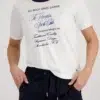 Monari rövidujjú felső kék feliratos - fehér | MyBerill Boutique