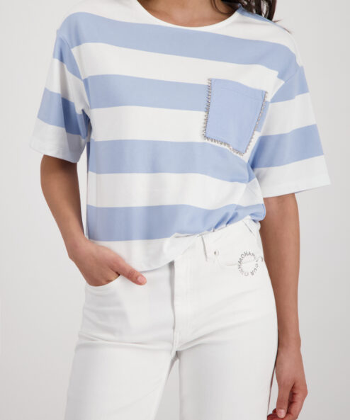 A Monari Csíkos és díszítő részletekkel ellátott felső alternatív nézete