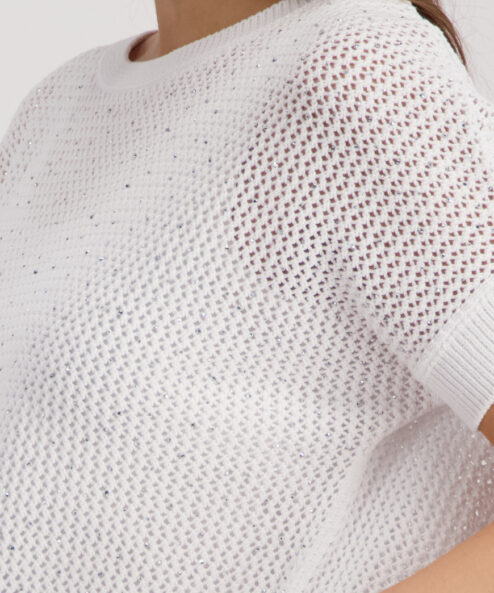 Monari Ajour kötött pulóver strasszokkal ekrü - ekrü, 5. kép | MyBerill Boutique