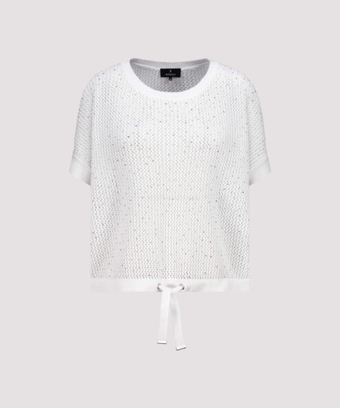 Monari Ajour kötött pulóver strasszokkal ekrü - ekrü, 6. kép | MyBerill Boutique