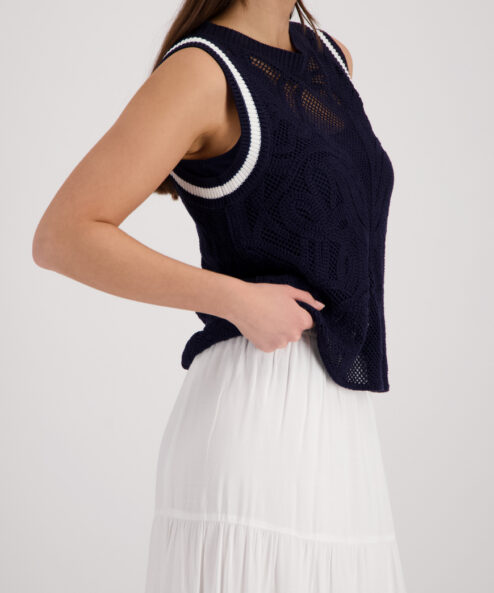 Monari Kötött mellény Cornelly mintával - fehér, 6. kép | MyBerill Boutique