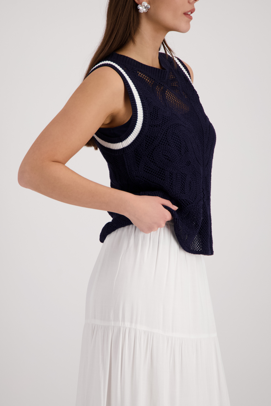 Monari Kötött mellény Cornelly mintával - fehér, 6. kép | MyBerill Boutique
