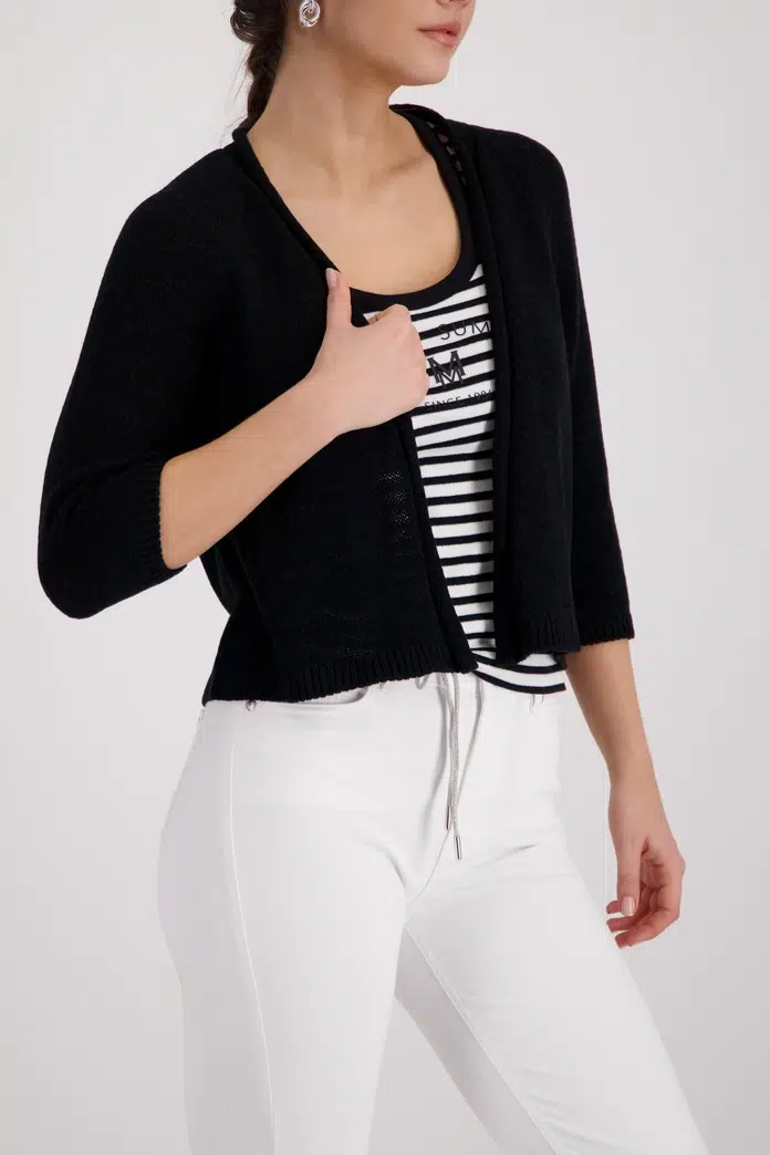 Monari kötött kardigán sötétkék - 3/4-es ujjú | MyBerill Boutique