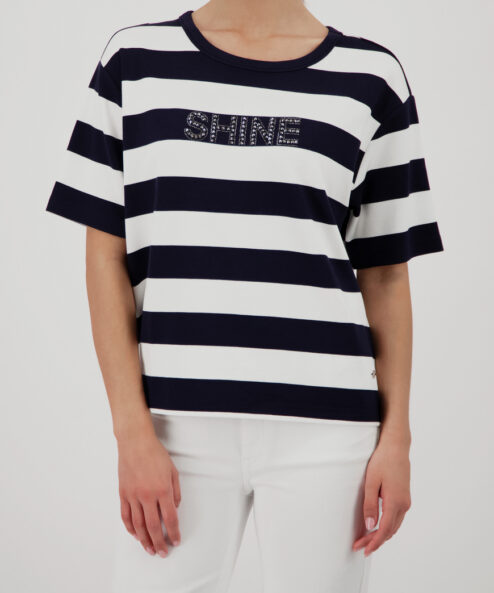 Monari rövidujjú csíkos felső "SHINE"