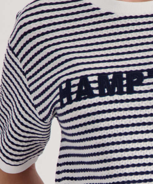 Monari Texturált póló felirattal “HAMPTONS” - fehér, 6. kép | MyBerill Boutique