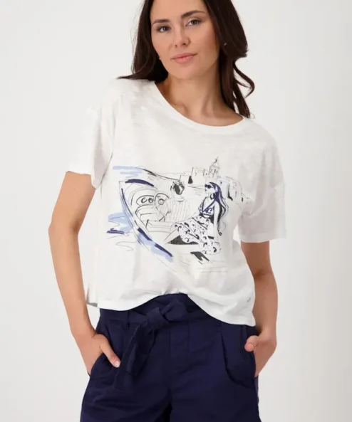 Monari rövidujjú felső kék hajós