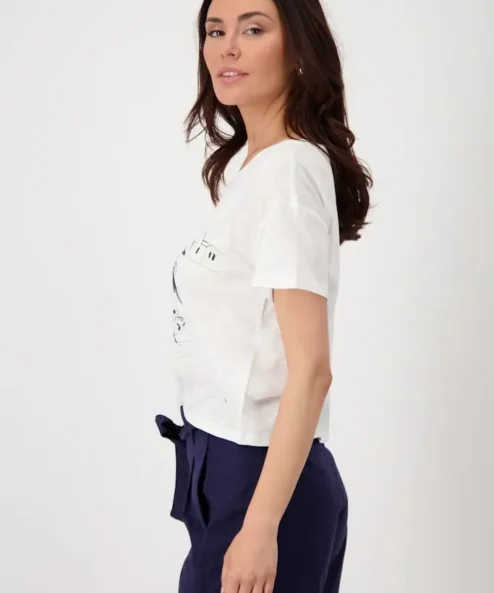 Monari rövidujjú felső kék hajós - ekrü, 3. kép | MyBerill Boutique