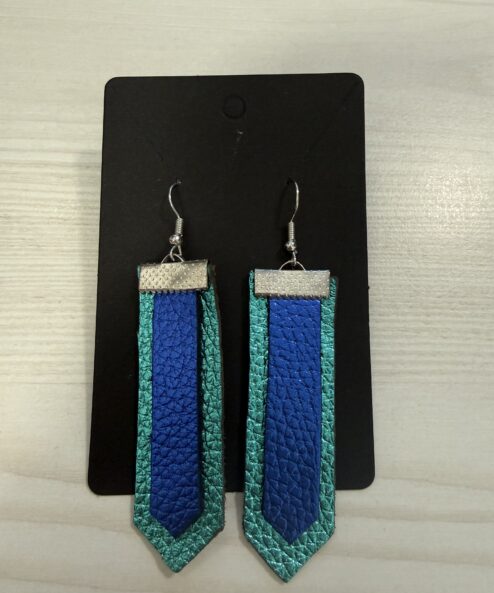 LEYA bőr kézműves fülbevaló vegyes forma - fekete, 3. kép | MyBerill Boutique