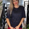 Navigazione sötétkék strasszos felső - Felső | MyBerill Boutique