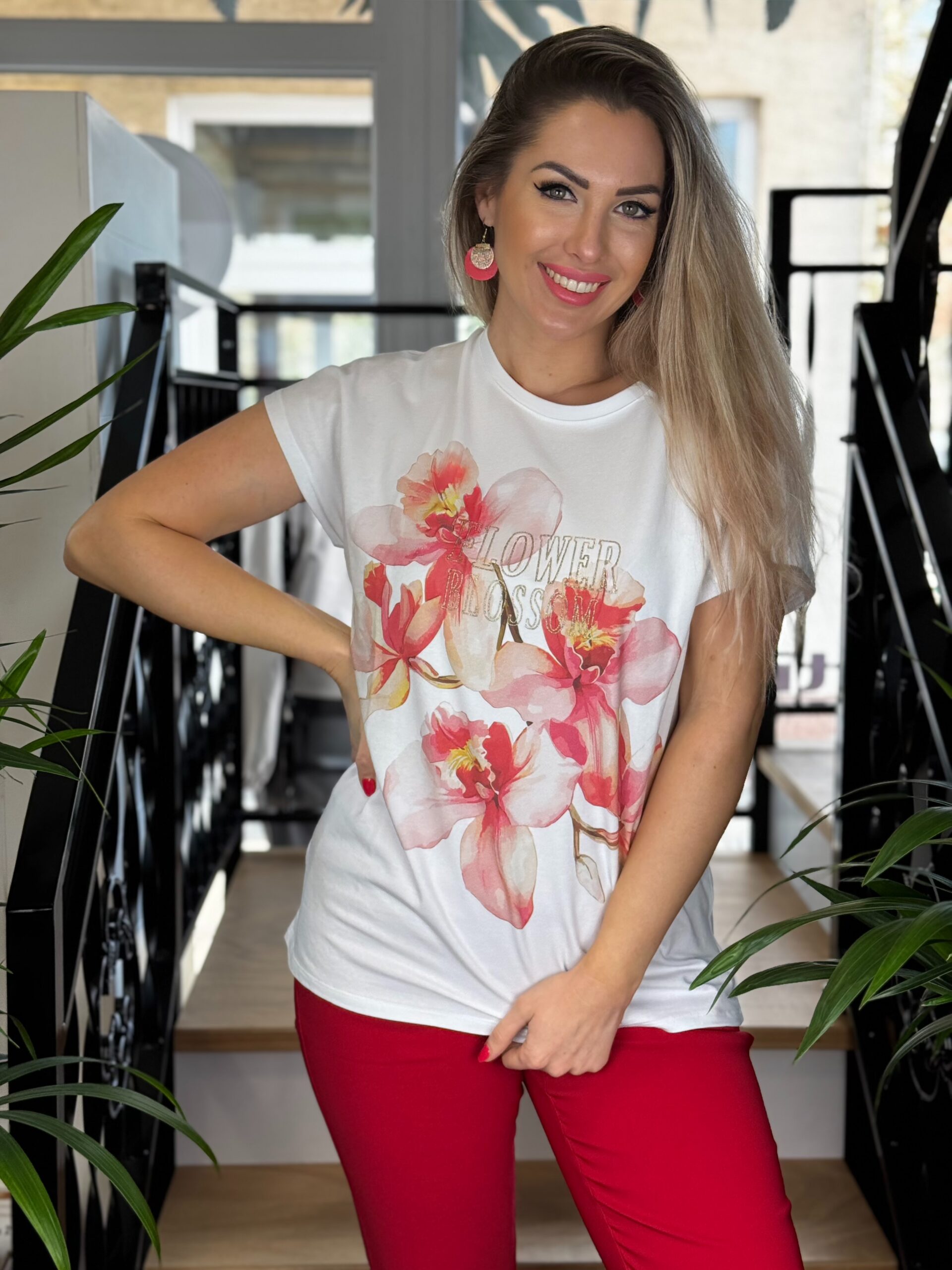 Navigazione orchidea mintás felső - fehér | MyBerill Boutique