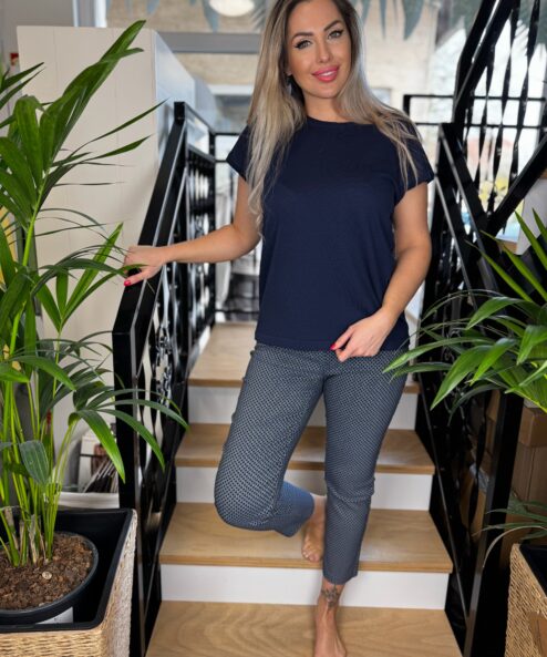 Navigazione apró mintás bengalin nadrág 7/8 hosszal