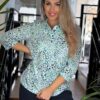 Navigazione elegáns polóing 3/4 ujjal (türkiz) - 3/4-es ujjú | MyBerill Boutique