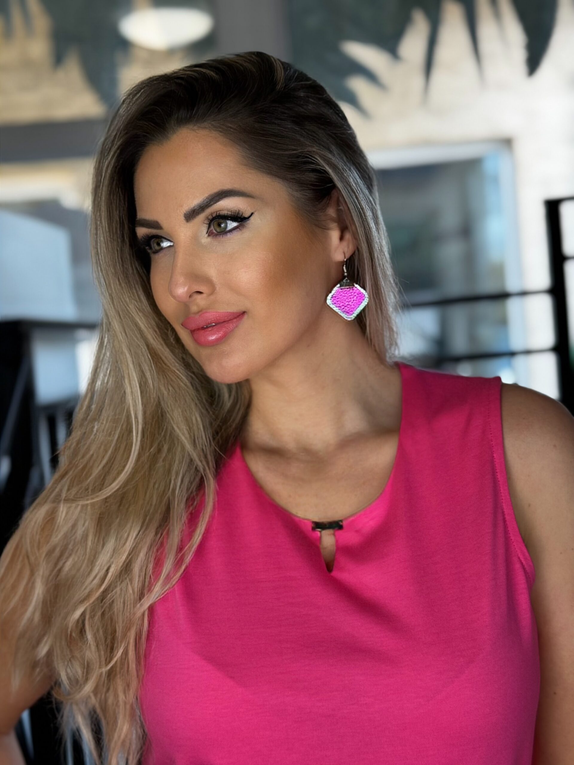 LEYA bőr kézműves fülbevaló rombusz duo - ezüst | MyBerill Boutique