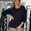 Navigazione 3/4-es ujjú női pulóver sötétkék - 3/4-es ujjú | MyBerill Boutique