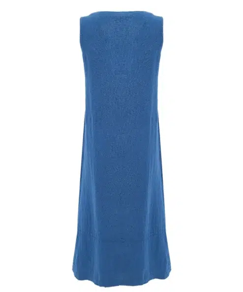 Dolcezza len ujjatlan midi ruha kék - Dolcezza, 4. kép | MyBerill Boutique