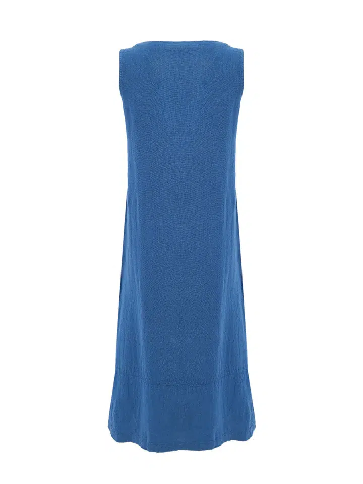 Dolcezza len ujjatlan midi ruha kék - Dolcezza, 4. kép | MyBerill Boutique