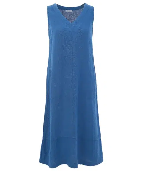 Dolcezza len ujjatlan midi ruha kék - Dolcezza, 3. kép | MyBerill Boutique