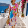 Dolcezza “Nyár Santoriniben” rövidujjú Ruha - Dolcezza | MyBerill Boutique