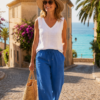 Dolcezza indigó 7/8 laza len nadrág - Dolcezza | MyBerill Boutique