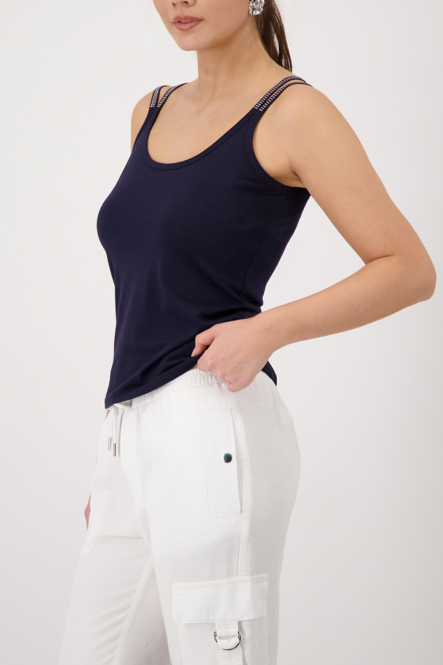 Monari Flitteres pántokkal ellátott felső sötétkék - Felső, 2. kép | MyBerill Boutique