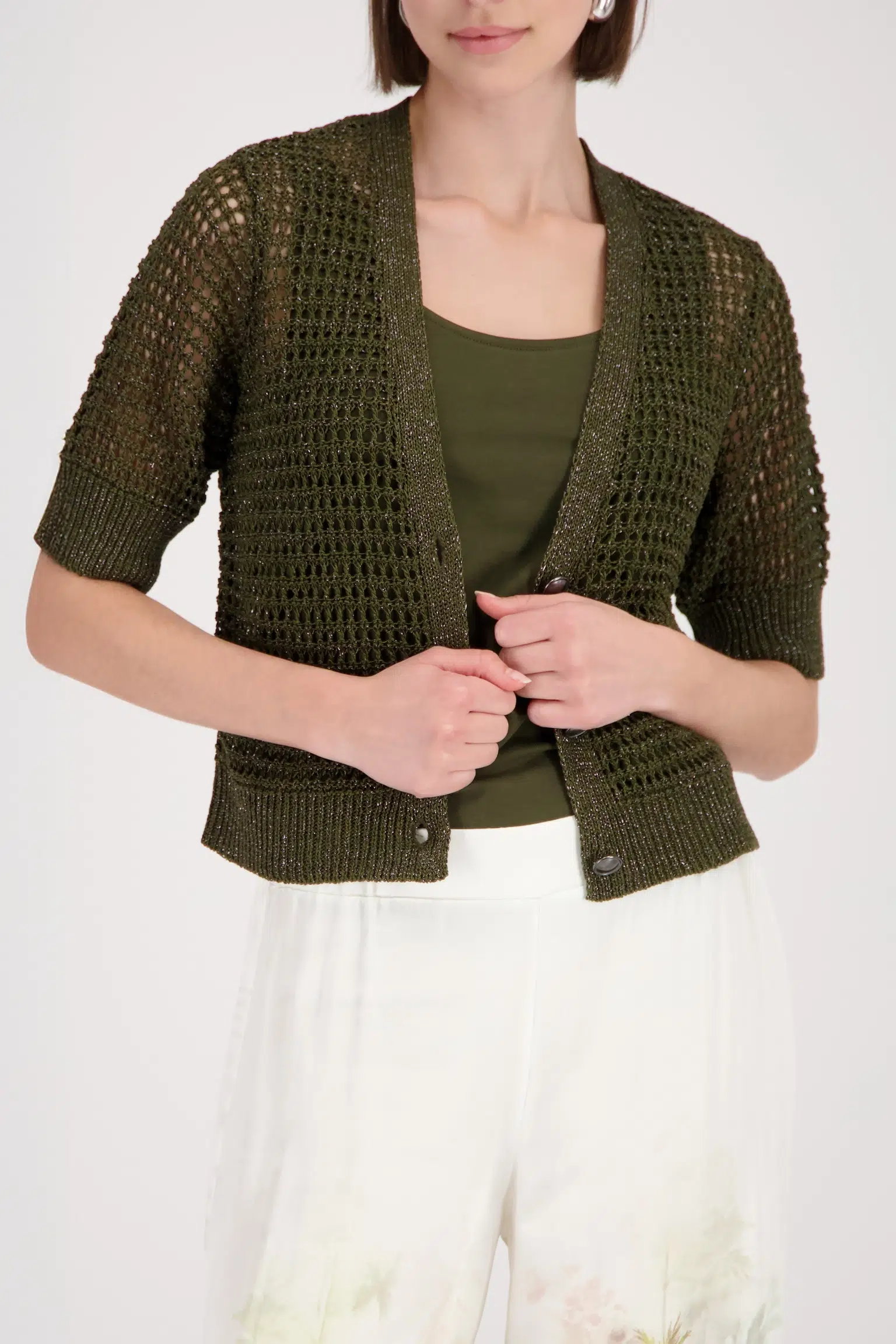 Monari Ajour kardigán zöld - Felső | MyBerill Boutique