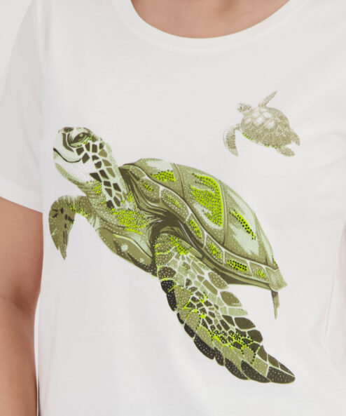 Monari Teknőcmintás póló (zöld) - ekrü, 5. kép | MyBerill Boutique