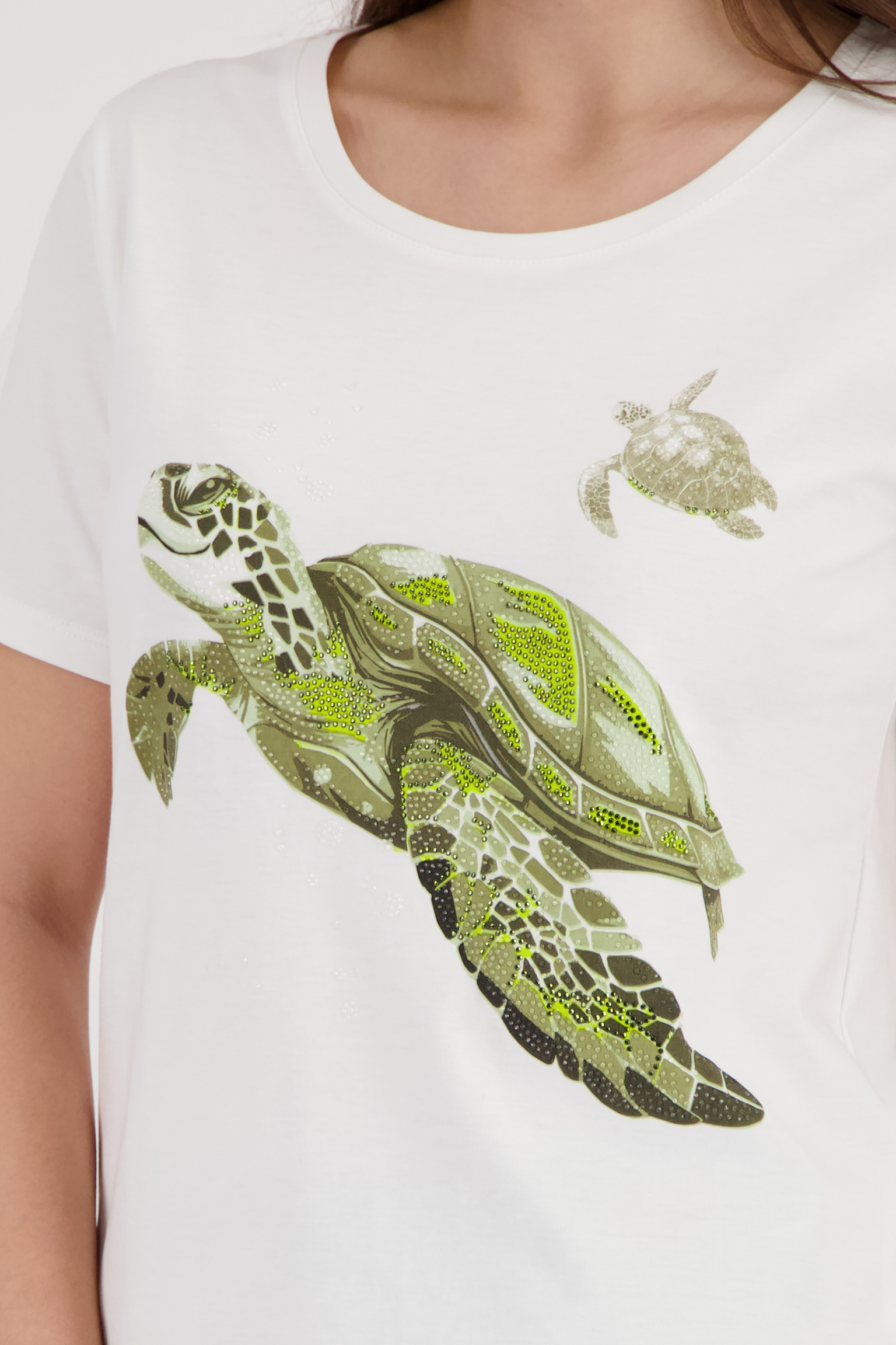 Monari Teknőcmintás póló (zöld) - ekrü, 5. kép | MyBerill Boutique