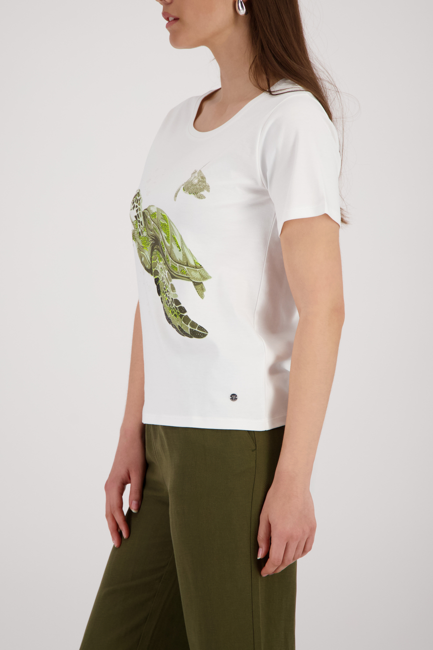 Monari Teknőcmintás póló (zöld) - ekrü, 3. kép | MyBerill Boutique