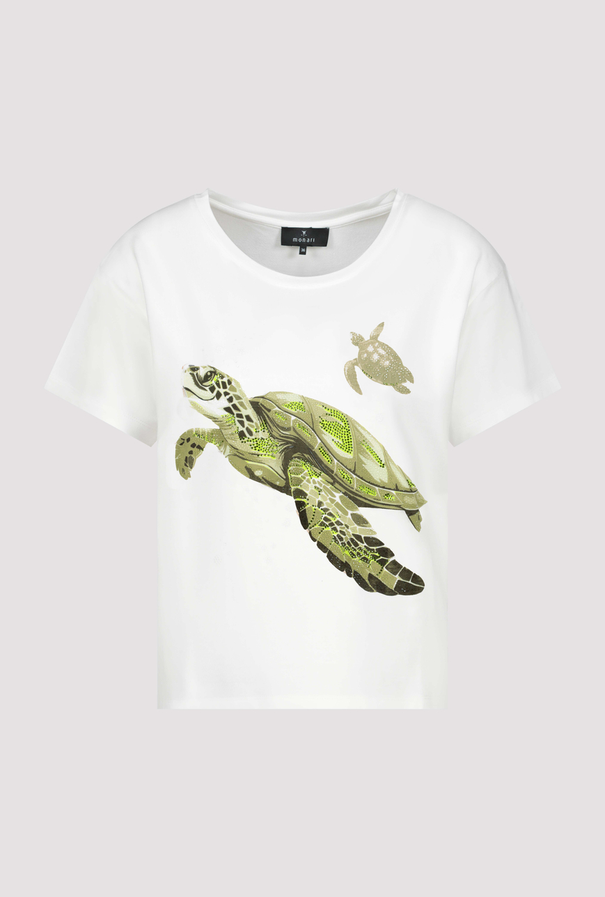Monari Teknőcmintás póló (zöld) - ekrü, 6. kép | MyBerill Boutique