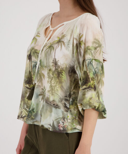 Monari Trópusi mintás blúz - 3/4-es ujjú, 4. kép | MyBerill Boutique
