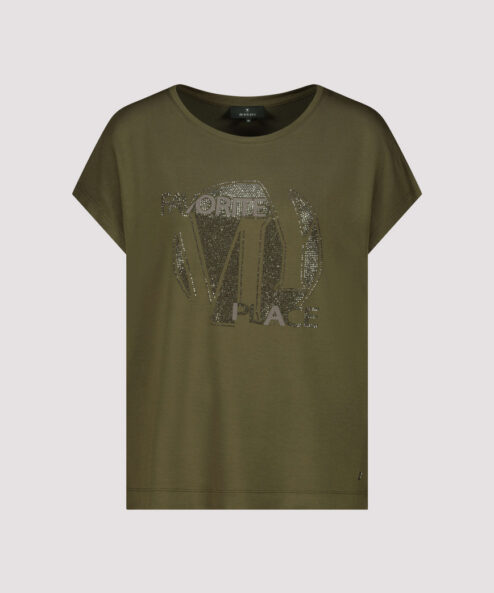 Monari Strasszos rövid ujjú póló (zöld) - Felső, 4. kép | MyBerill Boutique