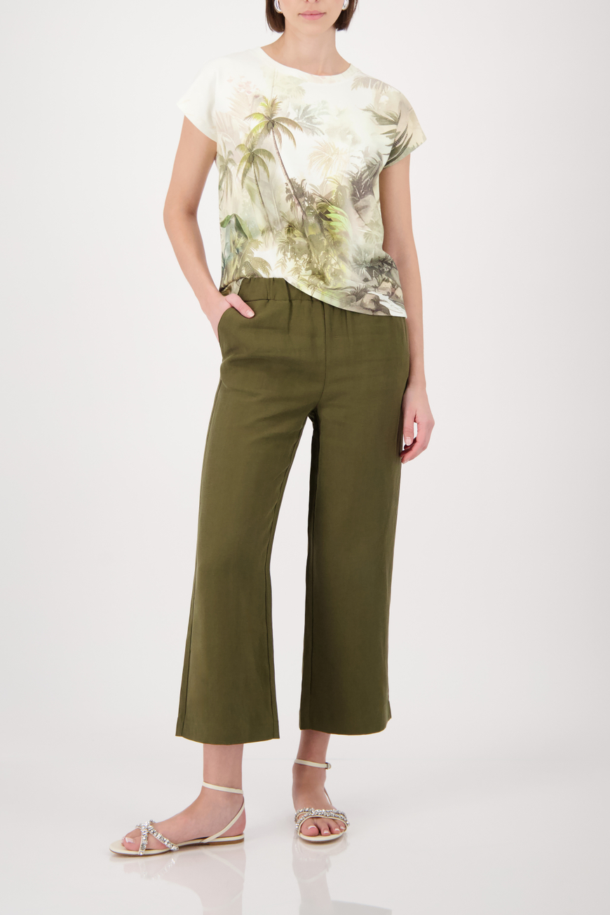 Monari Trópusi mintás rövid ujjú póló - barna, 3. kép | MyBerill Boutique